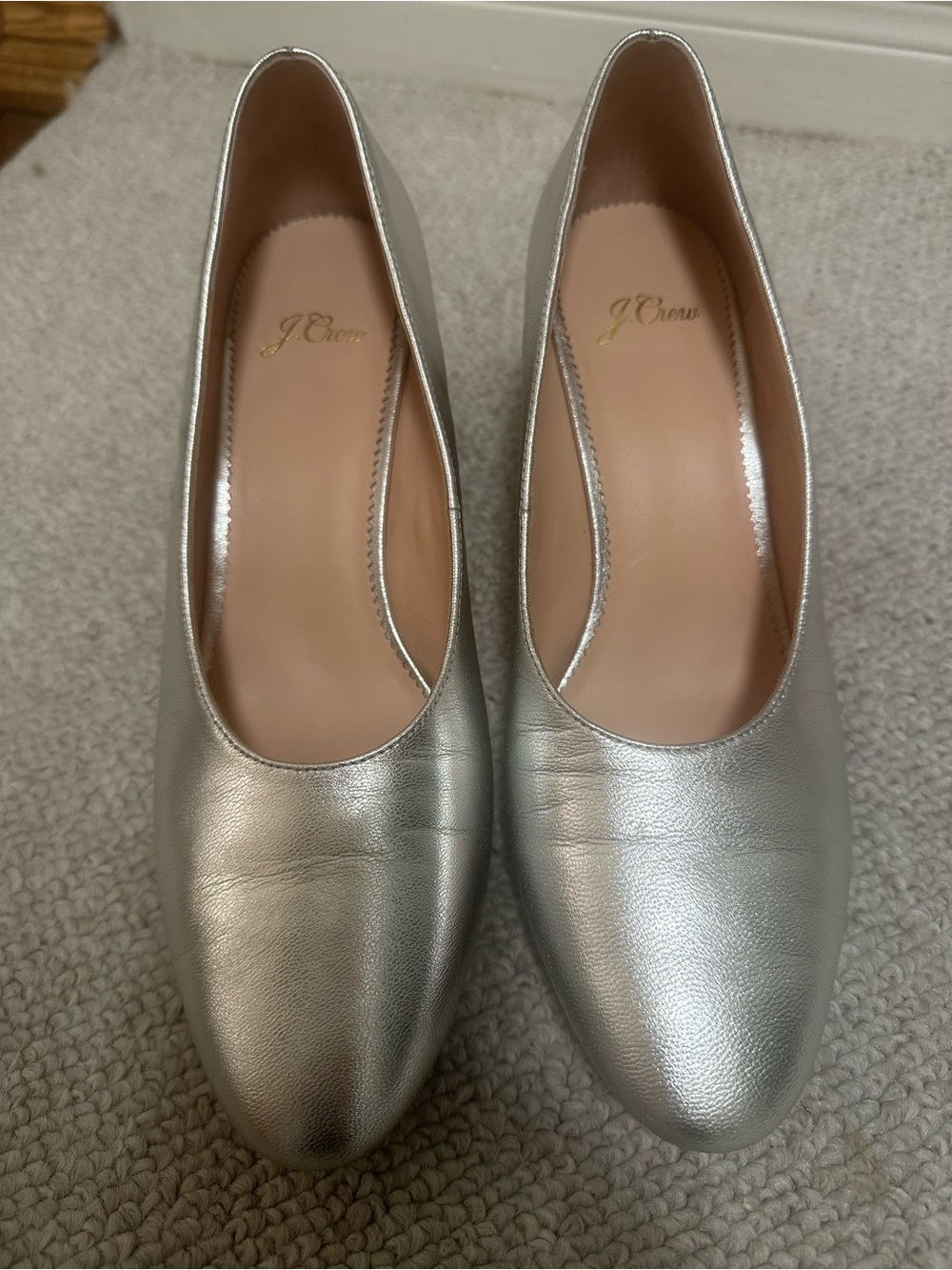 J. Crew Silver Block Heel Women's Pumps - Picture 2 of 8